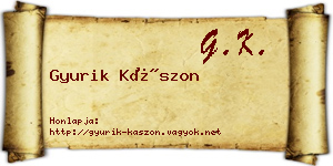 Gyurik Kászon névjegykártya